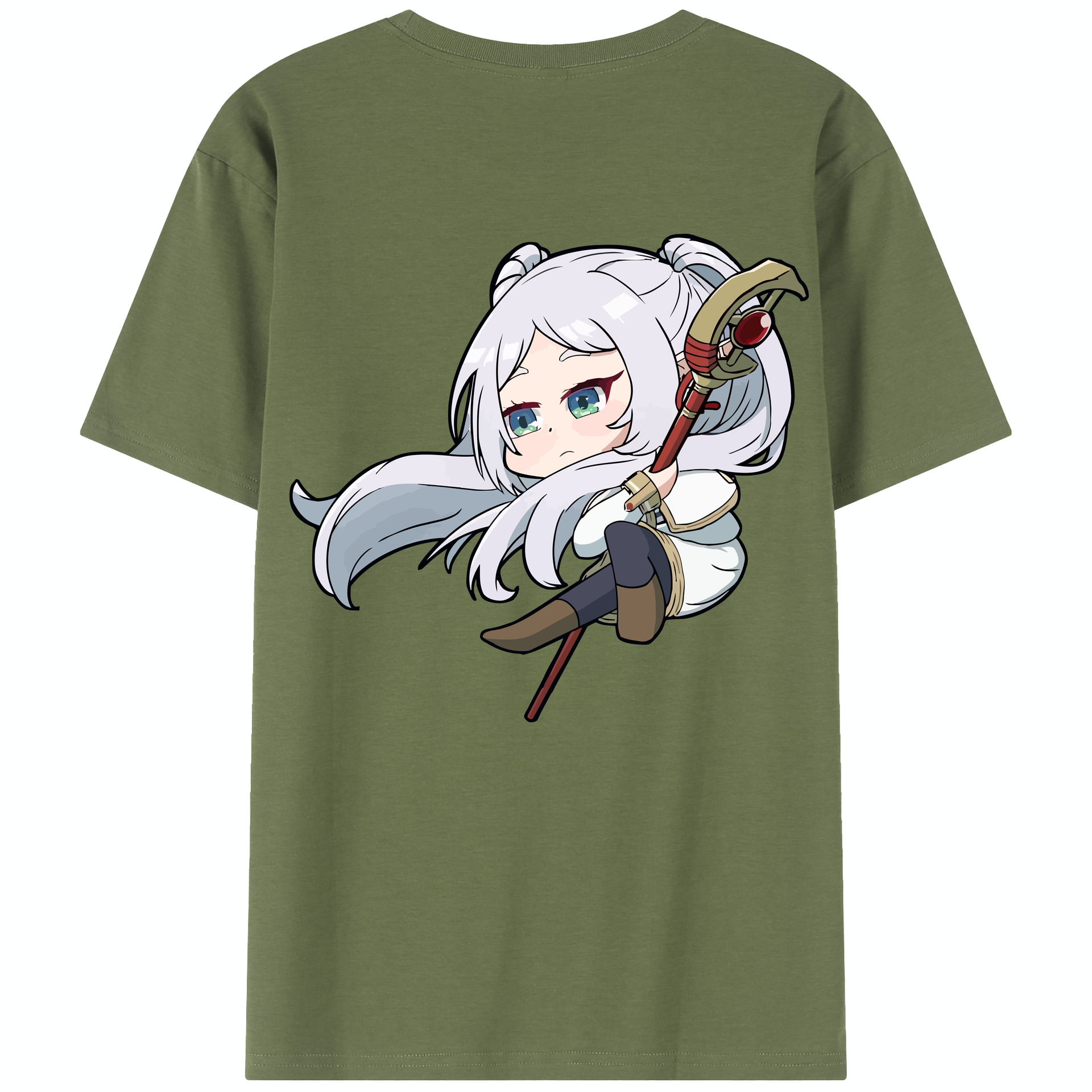 （画像用） 葬送のフリーレン Frieren 綿100％半袖Tシャツ（背面プリント）